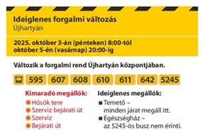 Ideiglenes forgalmi rend változás!