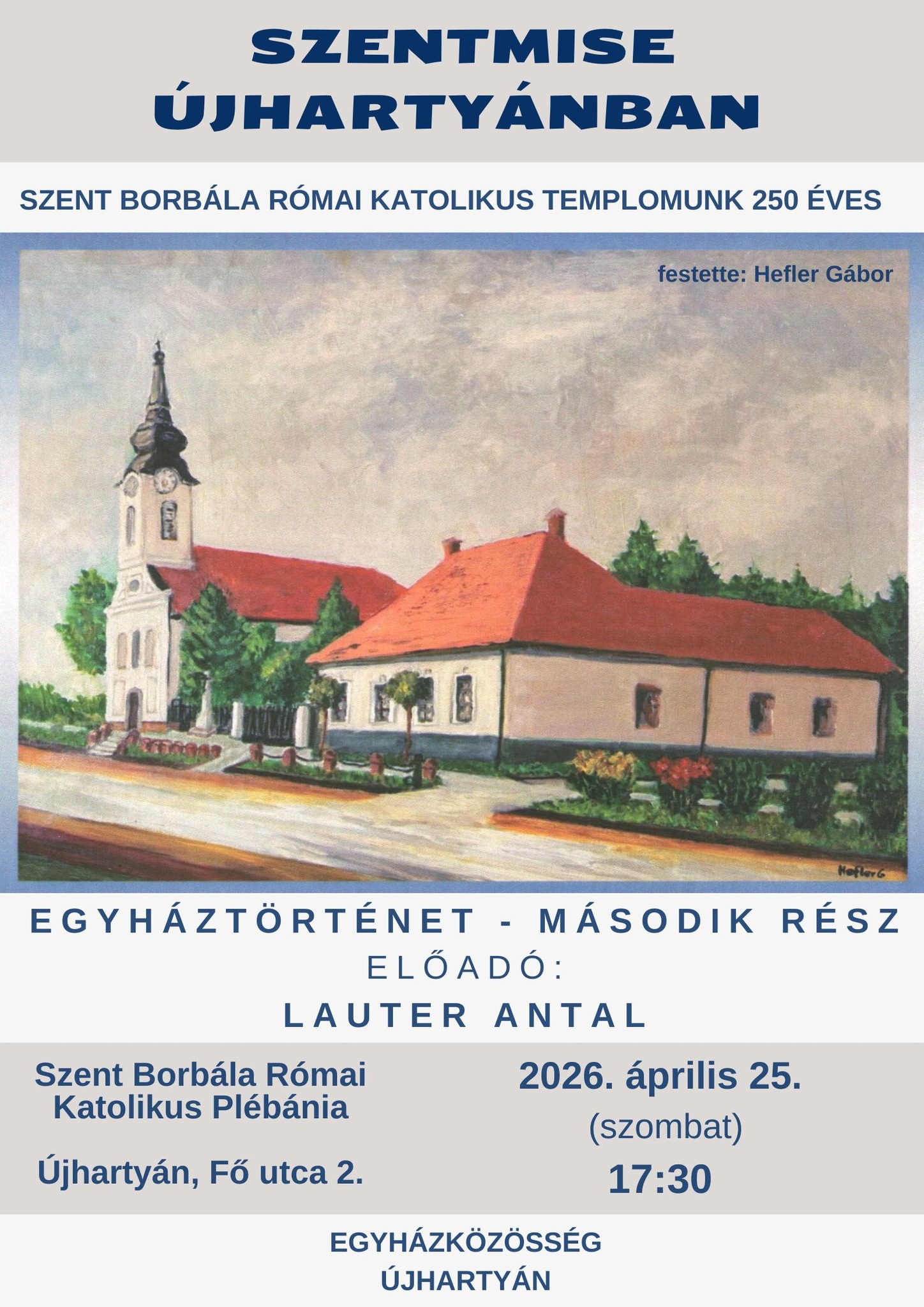 Szentmise &Uacute;jharty&aacute;nban plak&aacute;t