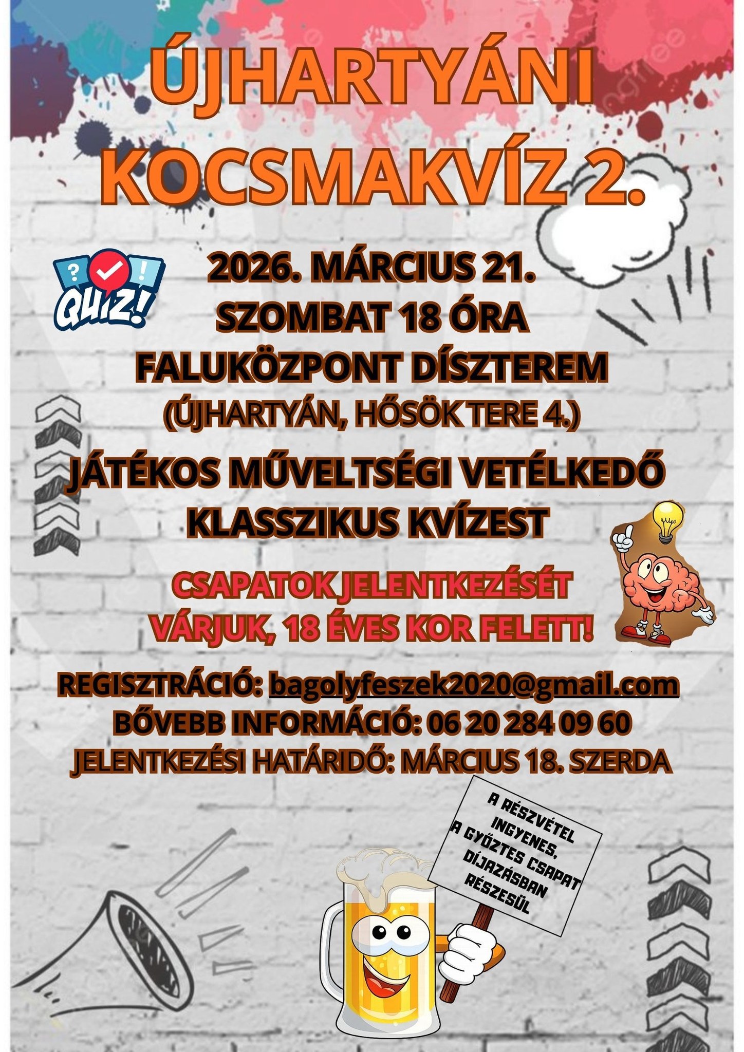 Újhartyáni kocsmakvíz 2 plakátja