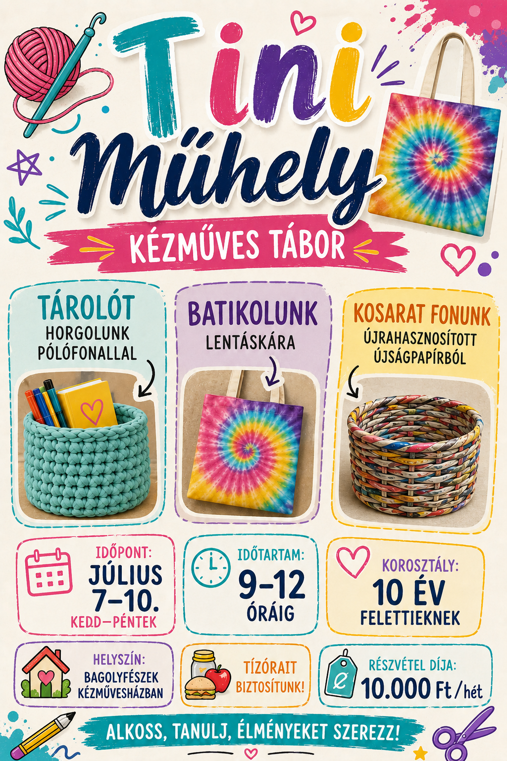 Kézműves tábor plakátja