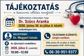 Tájékoztatás a háziorvosi ellátás rendjéről