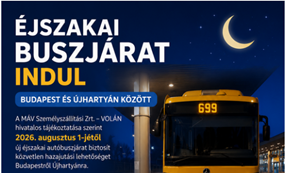 Éjszakai buszjárat indul Budapest és Újhartyán között