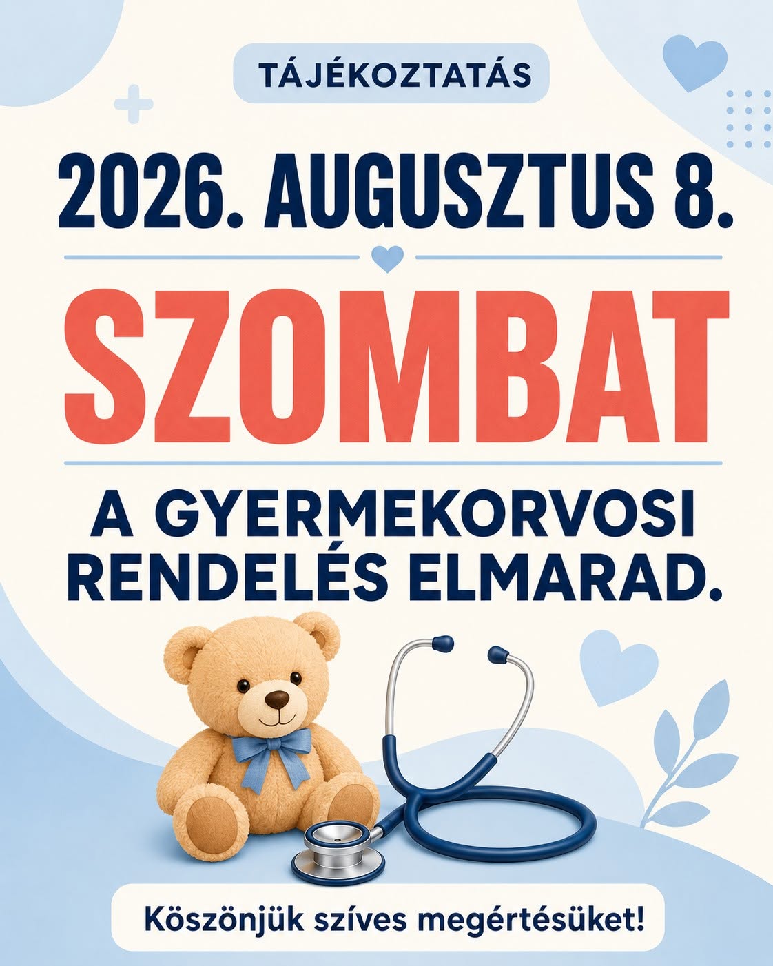 Gyermekorvos rendelés elmarad