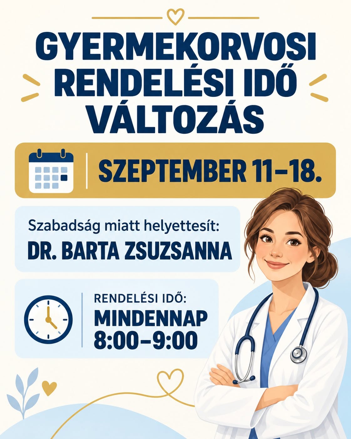 Rendelési idő változás
