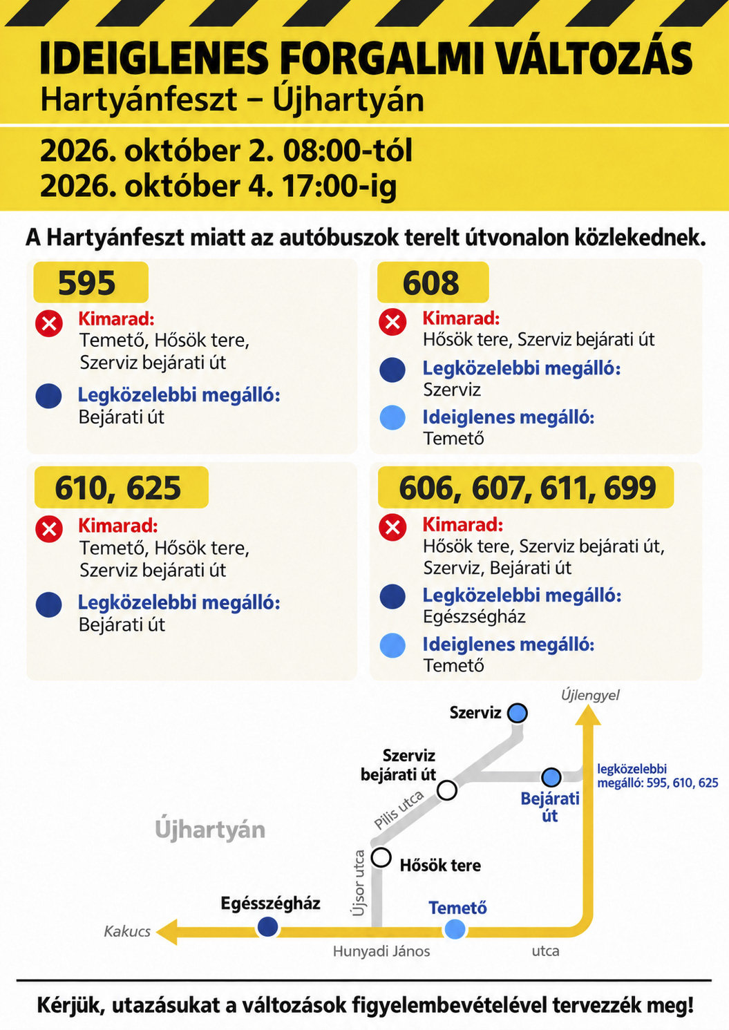 Buszjárat változás