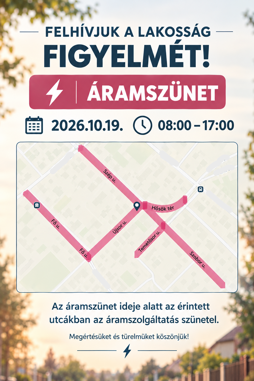 Áramszünet területei