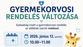 Gyermekorvos rendelési idő változás!