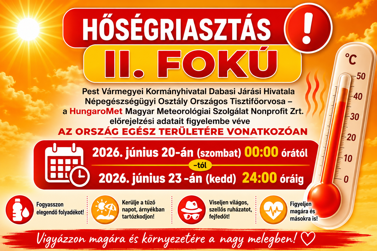 Hőségriasztási tájékoztató