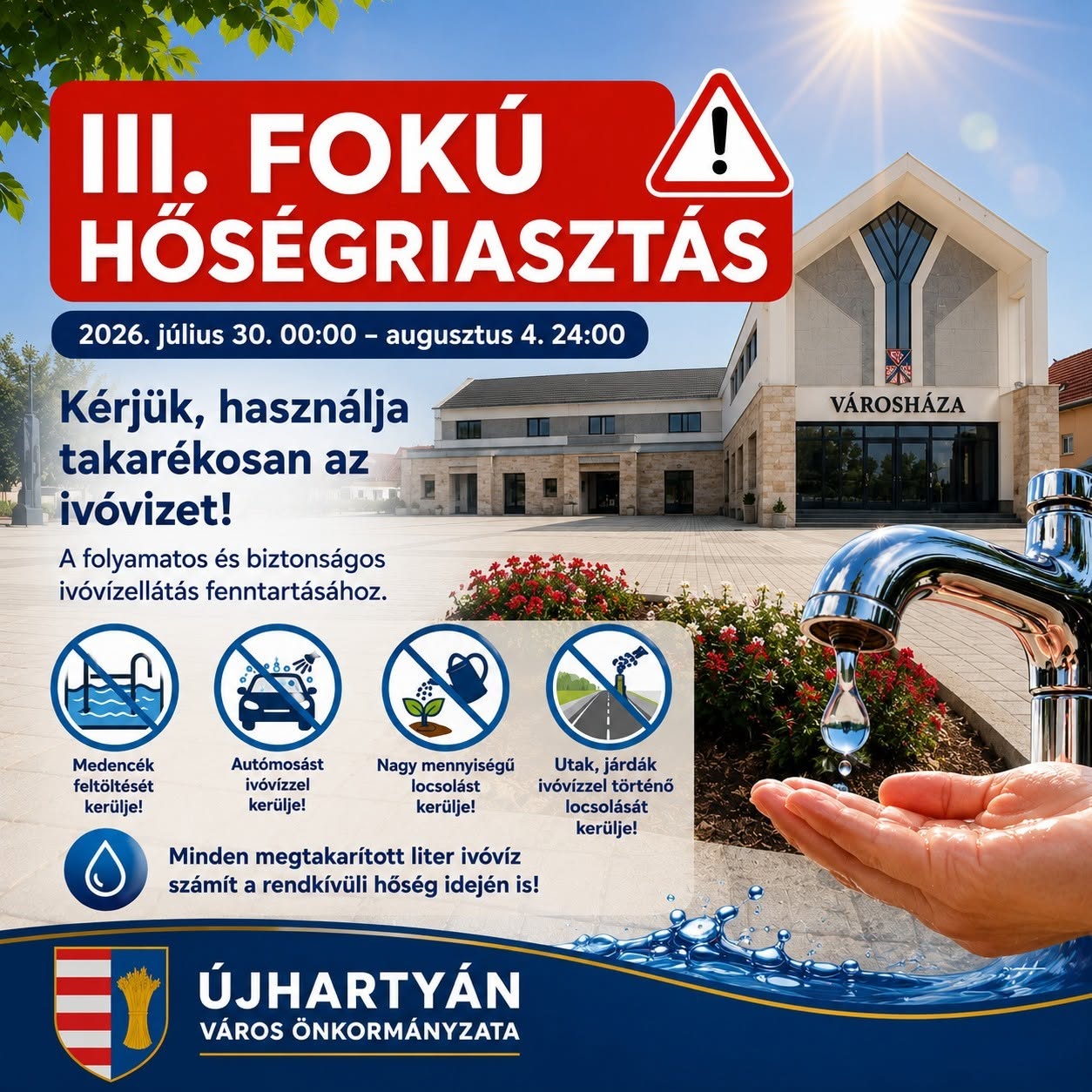 Hatmadfokú hőségriasztás