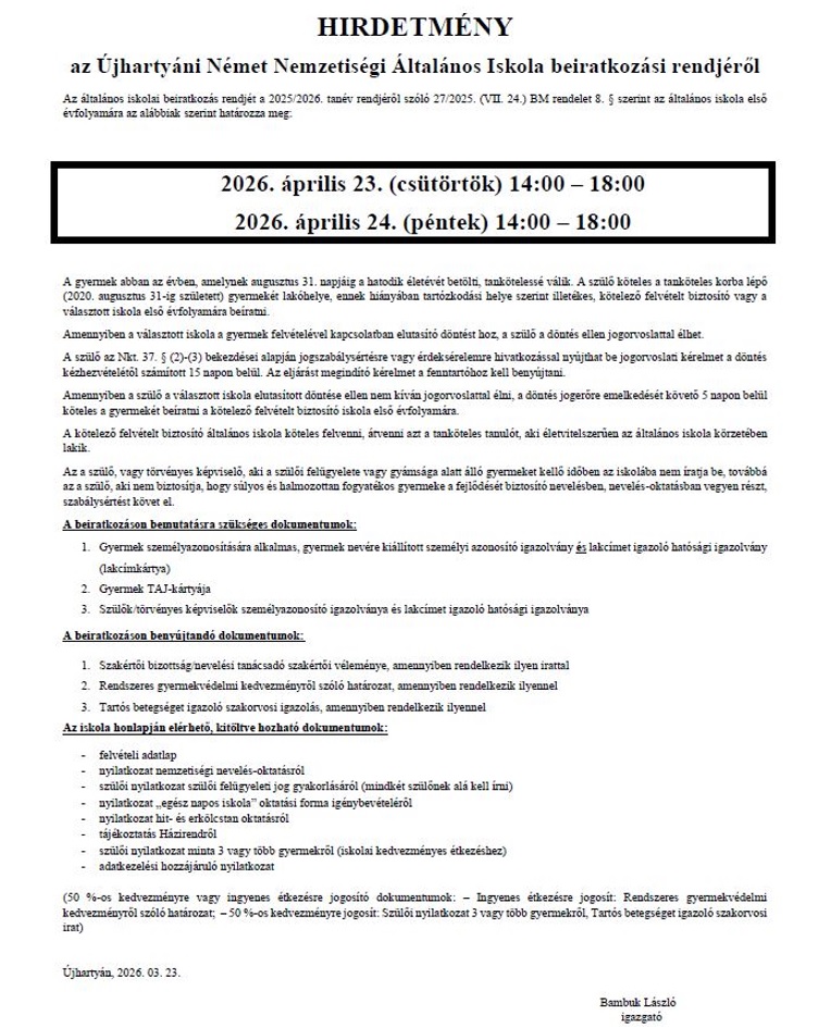 Iskolai be&iacute;ratkoz&aacute;si plak&aacute;t